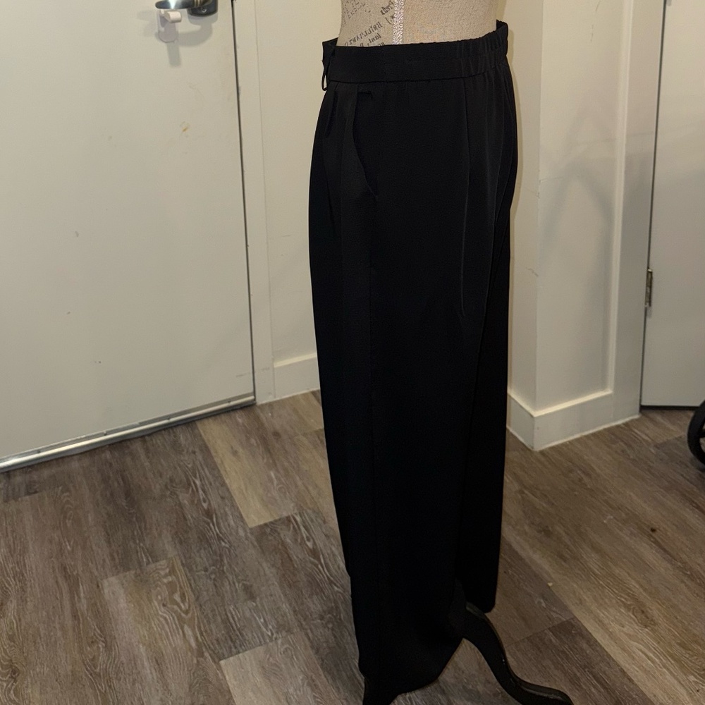 Black Chiffon Wide-Leg Trousers | Woman's Large | NWNT - Picture 4 of 5